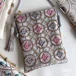 ❃ 特集掲載 ❃ 🕊️インド刺繍生地スマホポシェット calm color ④♡スマホショルダー お散歩ショルダー サコッシュ　4,380円