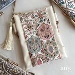 19日(土)21時🕘〜販売！new✨インド刺繍リボンスマホポシェット アイボリー♡スマホショルダー お散歩ショルダー サコッシュ　4,380円