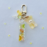 訳あり✦ฺKOHAKUTO BEAR♡気まぐれベア🍋　シャカシャカ　キーホルダー　レジン　アニマル　スイーツ　プレゼント　ミニチュア　フェイクスイーツ　琥珀糖　柑橘　オレンジ　レモン　フルーツ