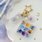 KOHAKUTO BEAR♡ハロウィンベア🎃シャカシャカ　キーホルダー　レジン　スイーツ　プレゼント　ミニチュア　フェイクスイーツ　琥珀糖　くま　こはく糖　紫　パープル　ハロウィン　秋　ハロウィーン