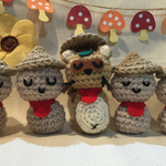 あみぐるみ  お地蔵様とたぬきさん