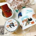 ★7月新入荷★[Journal pages] [JP-017AB] Cat travel ダイカットマットPET/合成紙テープ 切り売り(約4cm x 120m)