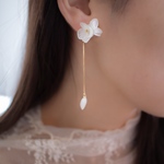 強度○　本物の紫陽花のピアス　イヤリング　ウェディングや贈り物ギフトにも　　N114