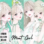 (NO.203) 人物ステッカー 女の子ステッカー 人物シール　女の子シール オリジナルステッカー　コラージュ素材　手帳素材