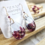 ガーネット入りしずくピアス・イヤリングmarry.c's handmadeaccessory