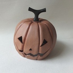 トコ革で作ったジャック・オー・ランタン　ハロウィンカボチャ