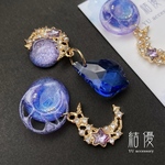 宇宙・月の満ち欠け・満月と三日月/ピアス/ノンホールピアス