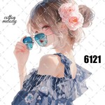 original sticker « no.6121🎀 »     //     人物ステッカー オリジナルステッカー オリジナル人物ステッカー ステッカー cotton melody 