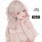 original sticker « no.6259 »     //     人物ステッカー オリジナルステッカー オリジナル人物ステッカー ステッカー cotton melody 