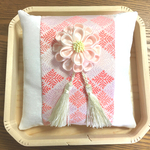 花菱と山茶花の和リングピロー
