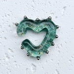 HEART earcuff ( Aquamarine glitter/アクアマリングリッター ) // イヤーカフ レジン