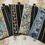 合皮ペンケース・インド刺繍ブレード☆寒色系　1個¥600