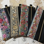 インド刺繍ペンケース(合皮)☆暖色　一個¥600