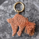 やんのかステップ手刺繍キーホルダー