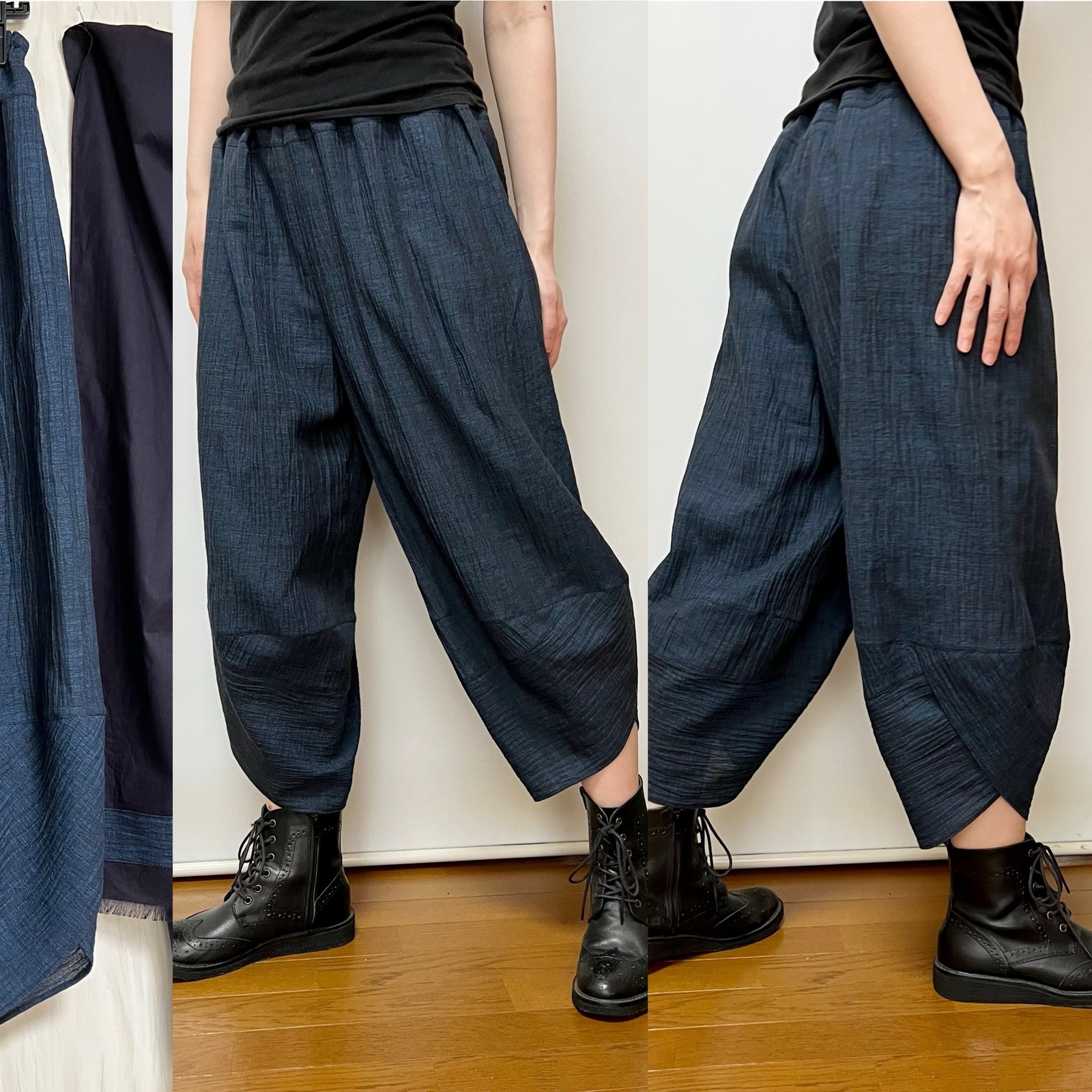 着物雨コートリメイクサルエルパンツ、ベレー帽、ストール付き 着物リメイクサルエルパンツ グレー - メルカリ