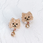 ポメラニアンのビーズ刺繍アクセサリー