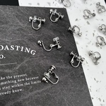 サージカルステンレス カン付き ネジ式イヤリング(シリコンカバー付き) シルバー 2ペア(4個)