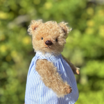 テディベア＊アンティークカールモヘア生地19cm(夏のワンピース&おパンツ)