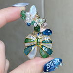 〜夢ガラスリボン🎀左耳イヤーカフ〜