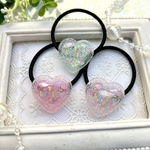 ♡キラキラハートヘアゴム♡  子供　キッズ　女の子　ヘアゴム　ヘアアクセ　ヘアアクセサリー　髪ゴム　ポニーテール　一つ結び　小学生　幼稚園