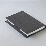 【ｍ様用】床革のブックカバー（グレー）/　しおり刻印