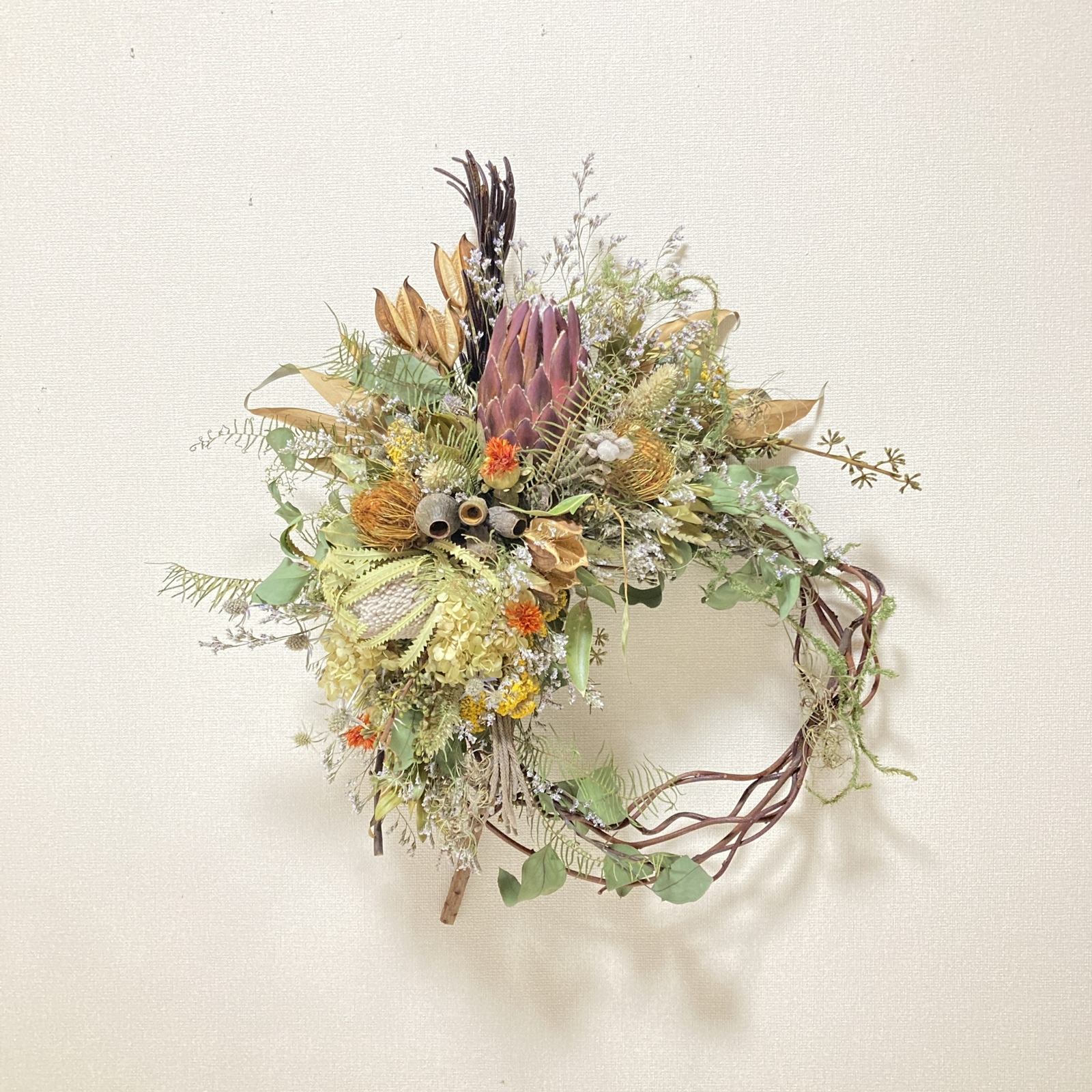 sold プロテアリース 気品溢れるプロテアのリース ドライフラワー 悠創カンパニー