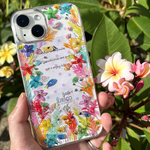 カラフルな熱帯魚が棲む海の押し花スマホケース　全機種対応/iphone/GALAXY/AQUOS/xperia