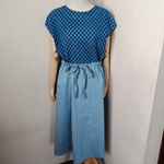 Sale❁薄デニム青レース切替ワンピース❁