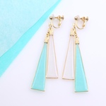 短冊＊美濃和紙のイヤリング/ピアス＊ターコイズブルー×白