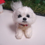 akemi0316様ご注文品　犬　マルチーズ（臥せ）ドールハウス、ストラップ、バッグチャーム