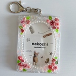 ジューンブライドデザイン　くすみピンク　フォトケース　キーホルダー