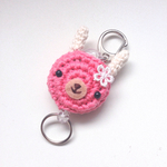 ピンクうさぎさんのリールキーホルダー