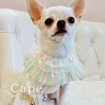パステルカラーのふんわりケープ（つけ襟、ケープ、犬、猫、うさぎ、誕生日、記念日）