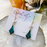 【一点物・受注製作】クリソコラコッパー ハーキマーダイヤモンド ピアス イヤリング イヤーカフ