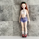 ピンク　デニムショートパンツ　チェリーちゃんサイズ　