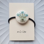 刺繍ヘアゴム🌷　no.1815　くるみボタン　💛送料無料💛　