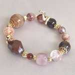 再生・守護・活力《Serpent Rouge》蛇 千層ガーデン ファイヤー ガーネット デザインブレスレット 天然石 パワーストーン 金属アレルギー対応 お守り