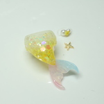 キラキラ人魚　SSサイズ　ホワイト×イエロー　レモン　お花　かき氷　練乳　イエロー　黄色