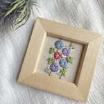 朝顔　ライン　刺繍フレーム　インテリア　置物　夏　あさがお　手刺繍