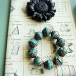 【10コセット】JIRI＊IVANA#czech beads#チェコビーズ　UFO13✖️12㍉  green/metallic