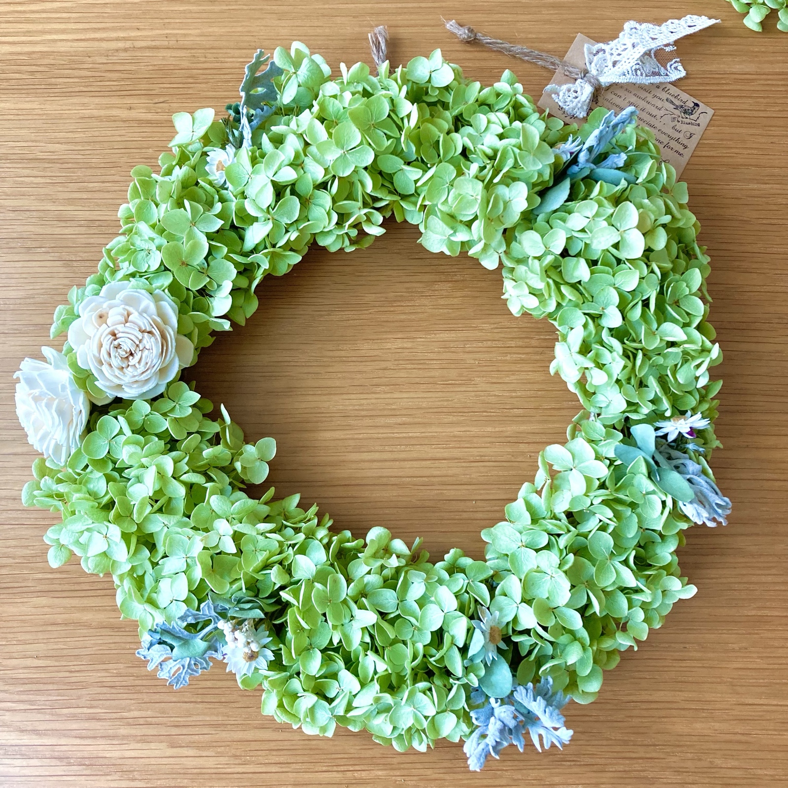 紫陽花 アナベルのドライフラワー 絵になるスワッグ 2本セット