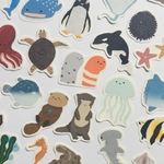 海の生き物　フレークシール　【31種類】【直径約2〜3㎝】