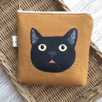 【オリジナル生地】黒猫さんのあ・うんポーチ