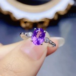 〖amethyst〗天然 アメジスト アメシスト シンプル パヴェ サイドストーン キラキラ 指輪 リング シルバー925 天然石