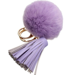 ファーボール8㎝☆ポンポンチャーム☆ラビット☆タッセル付き