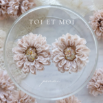 │pomme│耳飾り│
ear accessories│シャンパンベージュ｜toietmoi_flower│フラワー 浴衣 夏祭り