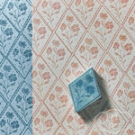 シームレスお花の消しゴムはんこ Blue
