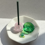 お香立て（葉っぱ、カエル付き）