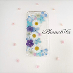 再販♡爽やかなお花畑☆iPhoneケース☆押し花