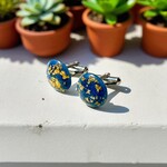 青い海に金箔が舞うカフスボタン Modern 264